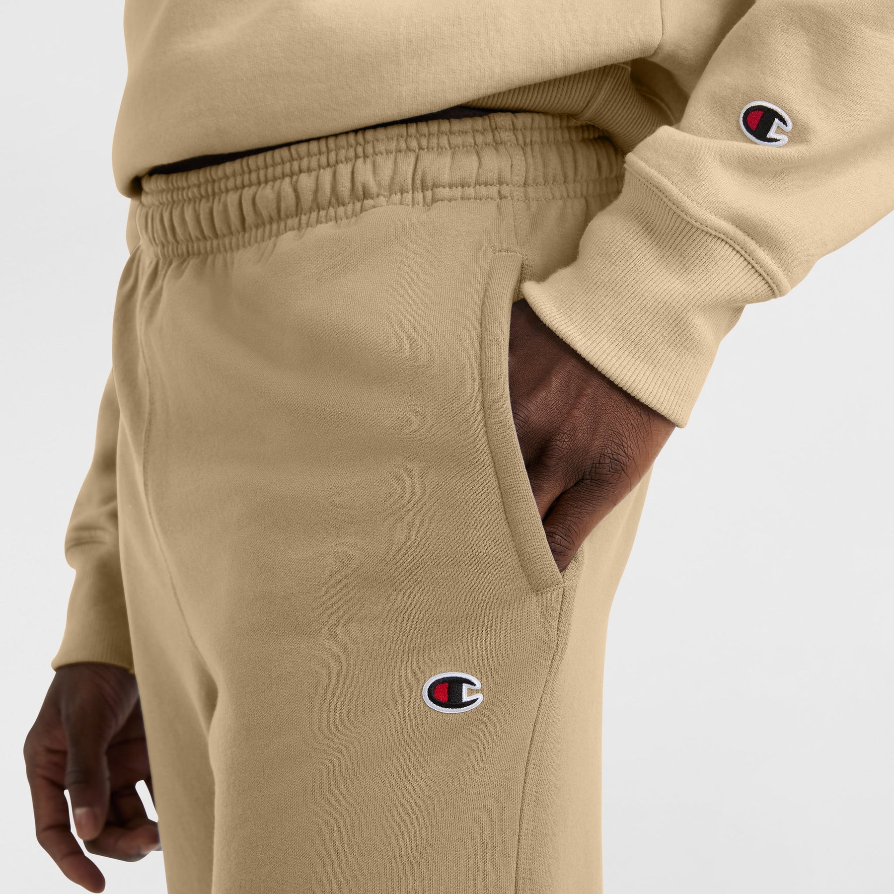 Powerblend Sweatpants, Relaxed Hem, C Logo