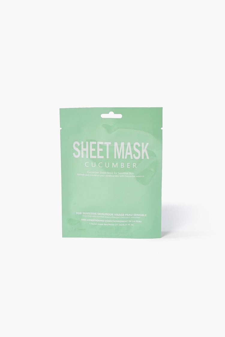 Forever 21 Women's Cucumber Face Sheet Mask Mint