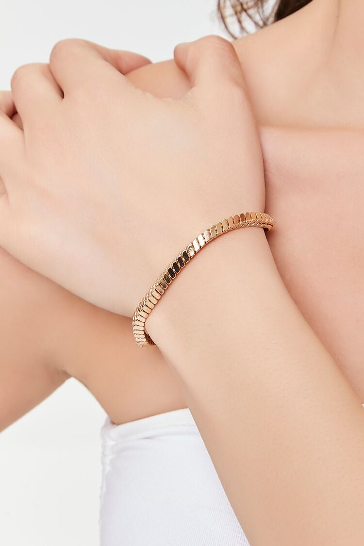 Forever 21 Women's Herringbone Chain Bracelet Gold
