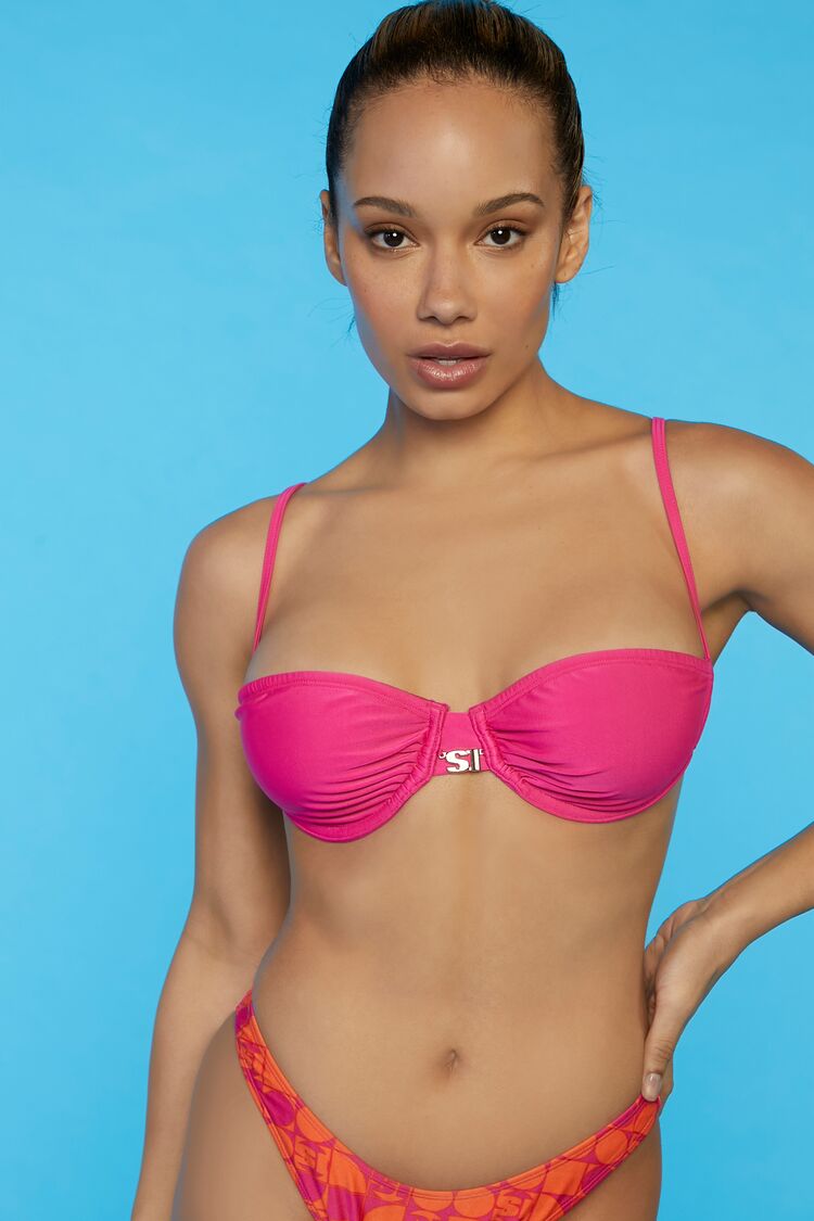 Forever 21 Women's Sports Illustrated Bikini Top Shocking Pink