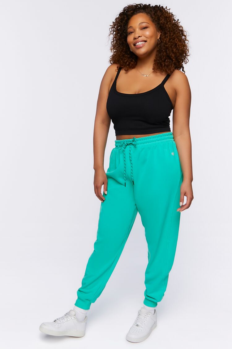 Forever 21 Plus Women's Active French Terry Joggers Mermaid
