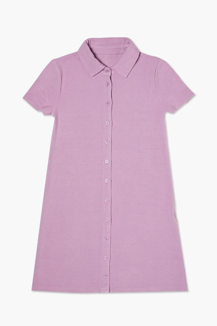 Forever 21 Girls Ribbed Knit Shirt Winter Dress (Kids) Purple