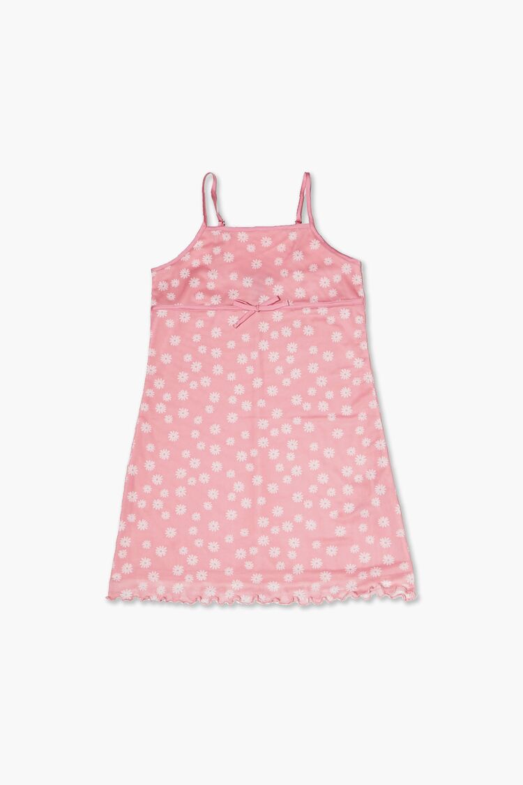 Forever 21 Girls Daisy Print Cami Dress (Kids) Pink/White