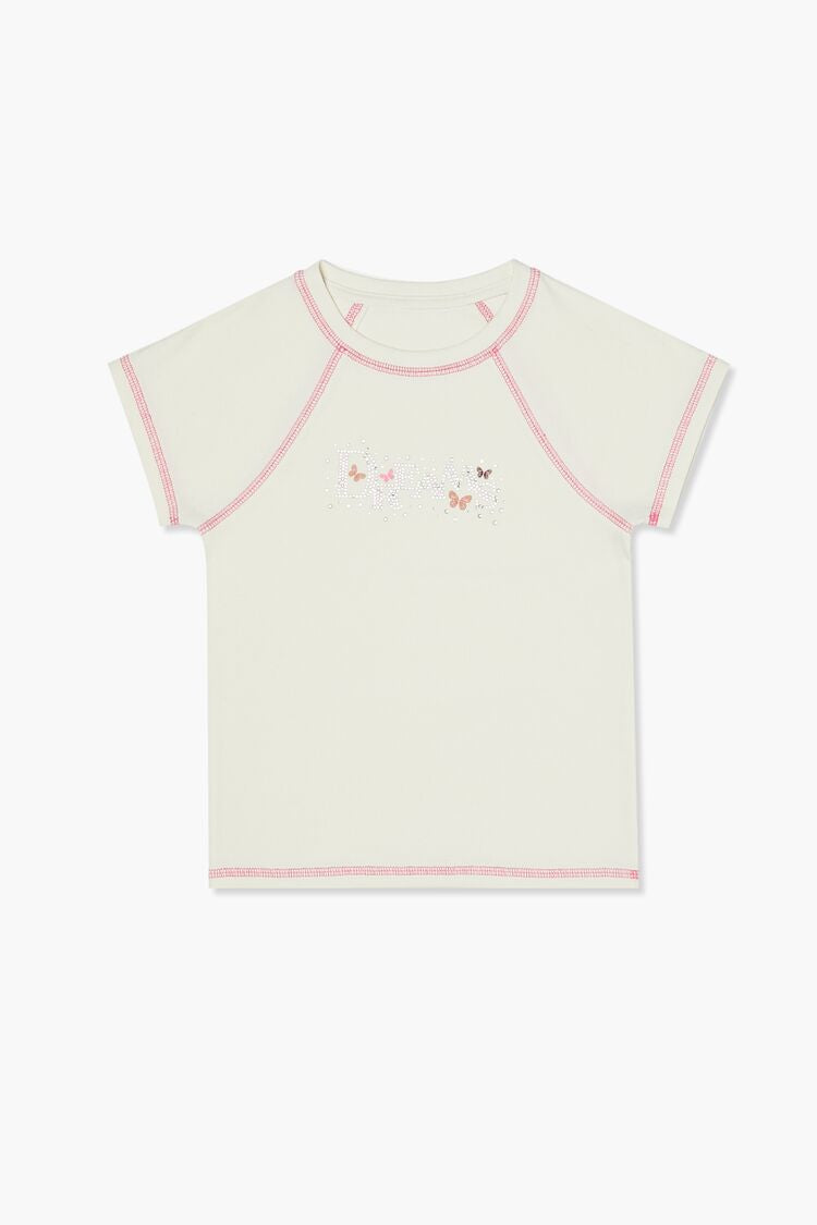 Forever 21 Girls Dreams Graphic T-Shirt (Kids) Cream/Multi