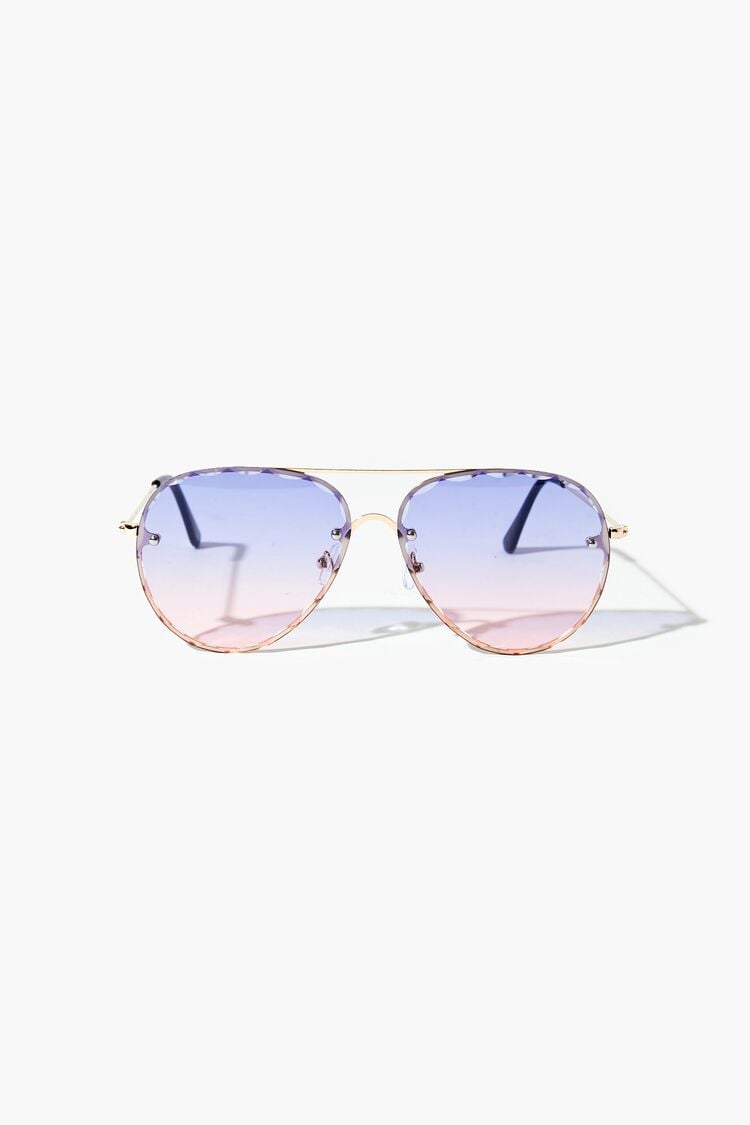 Forever 21 Women's Aviator Gradient Sunglasses Gold/Violet