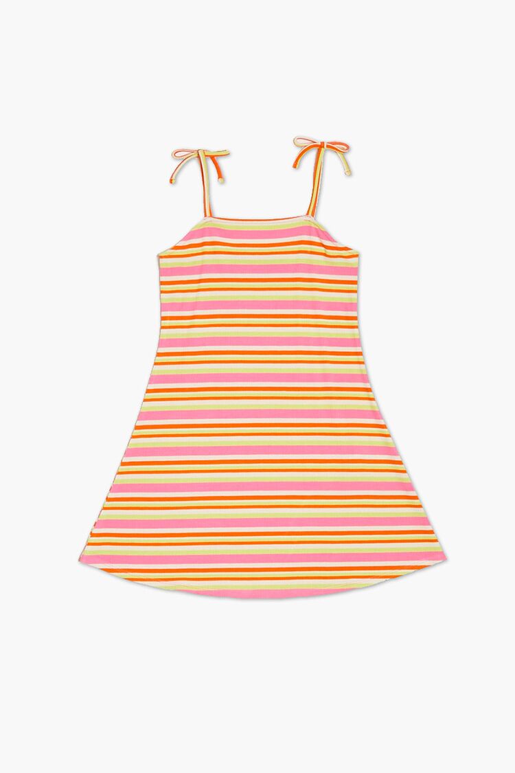 Forever 21 Girls Striped Tie-Strap Dress (Kids) Pink/Multi