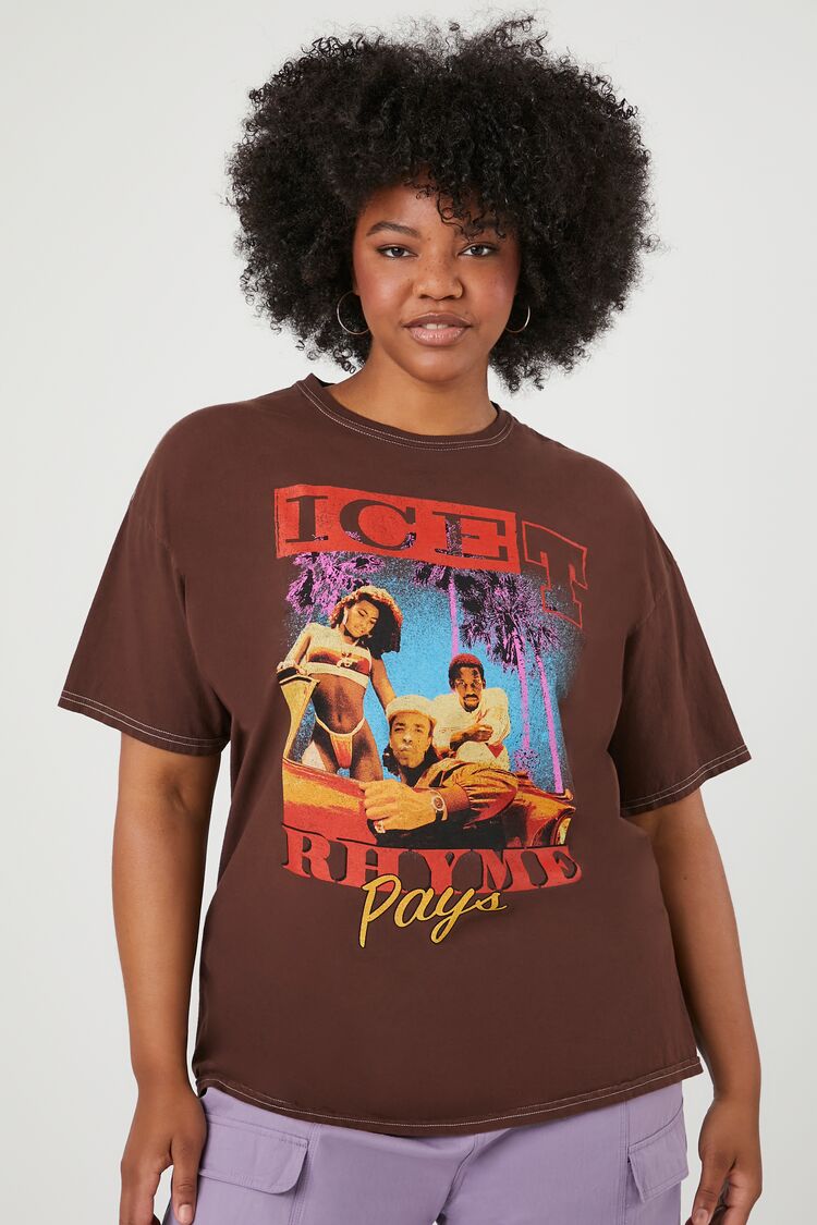 Forever 21 Plus Women's Ice T Graphic T-Shirt Brown/Multi