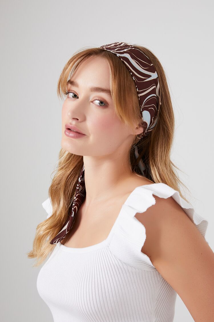 Forever 21 Women's Abstract Print Headwrap Brown/Multi