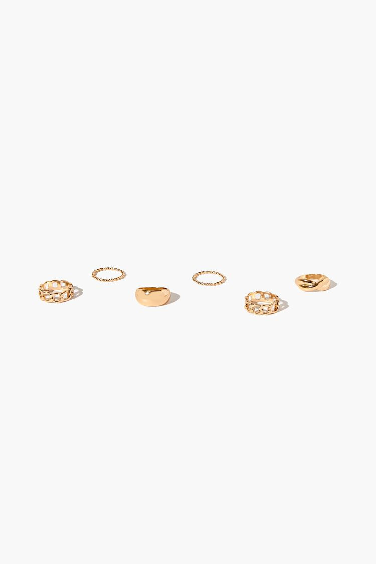 Forever 21 Women's Twisted Chain Ring Set Gold