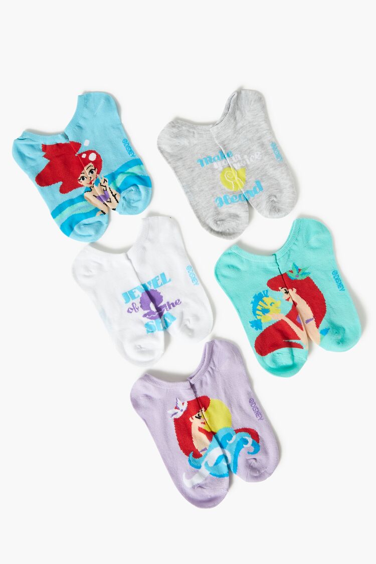 Forever 21 Girls The Little Mermaid Ankle Sock Set Blue/Multi