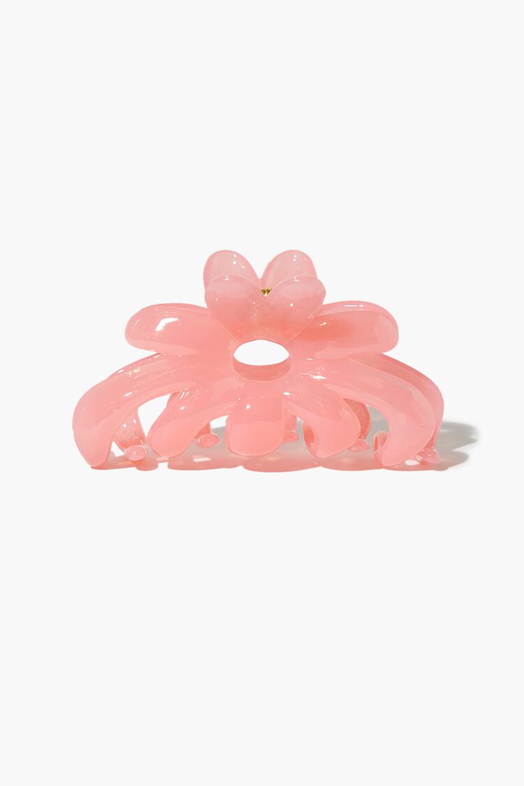 Forever 21 Women's Floral Claw Hair Clip Pink
