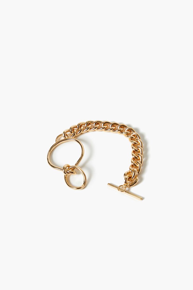 Forever 21 Women's Toggle Curb Chain Bracelet Gold