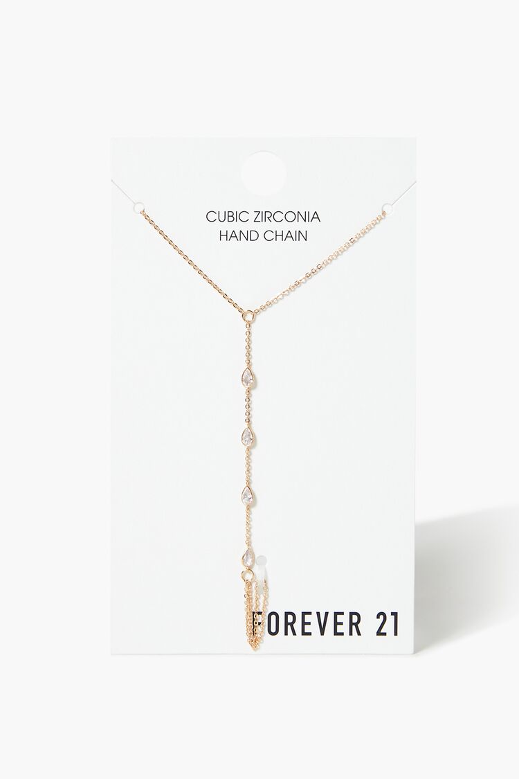 Forever 21 Women's CZ Hand Chain Gold