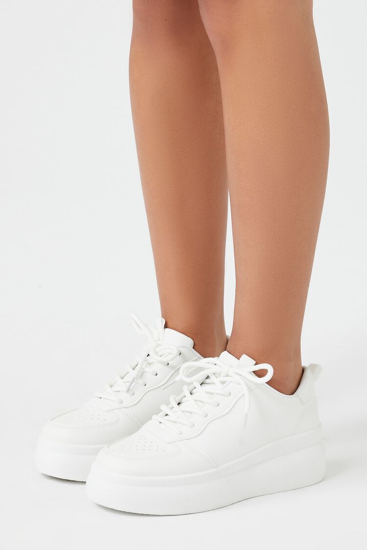 Forever 21 Women's Low-Top Platform Sneakers White