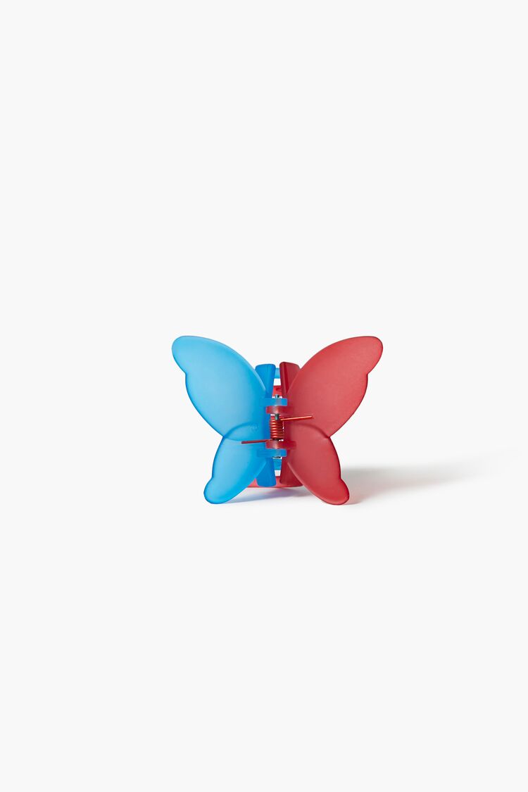 Forever 21 Women's Colorblock Butterfly Hair Clip Red/Blue