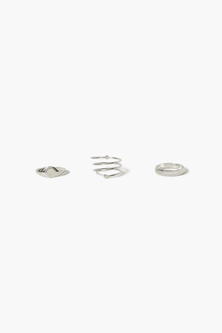 Forever 21 Women's Spiral Ring Set Silver