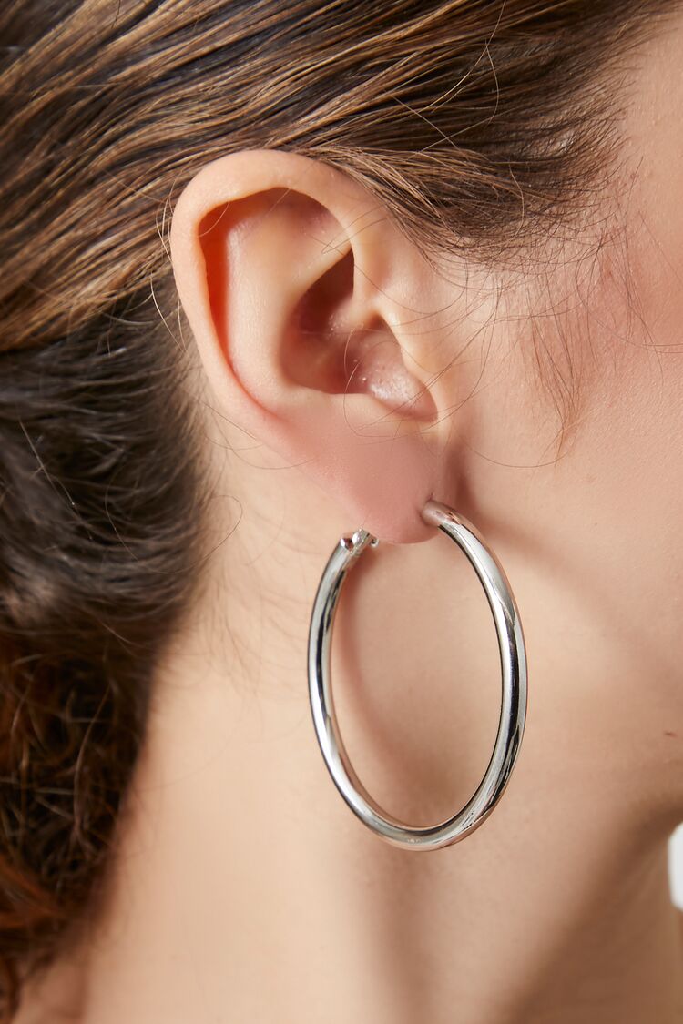Forever 21 Women's Hoop Earrings Silver
