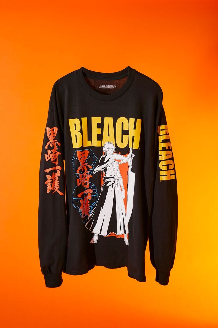 Forever 21 Men's Bleach Graphic Long-Sleeve T-Shirt Black/Multi