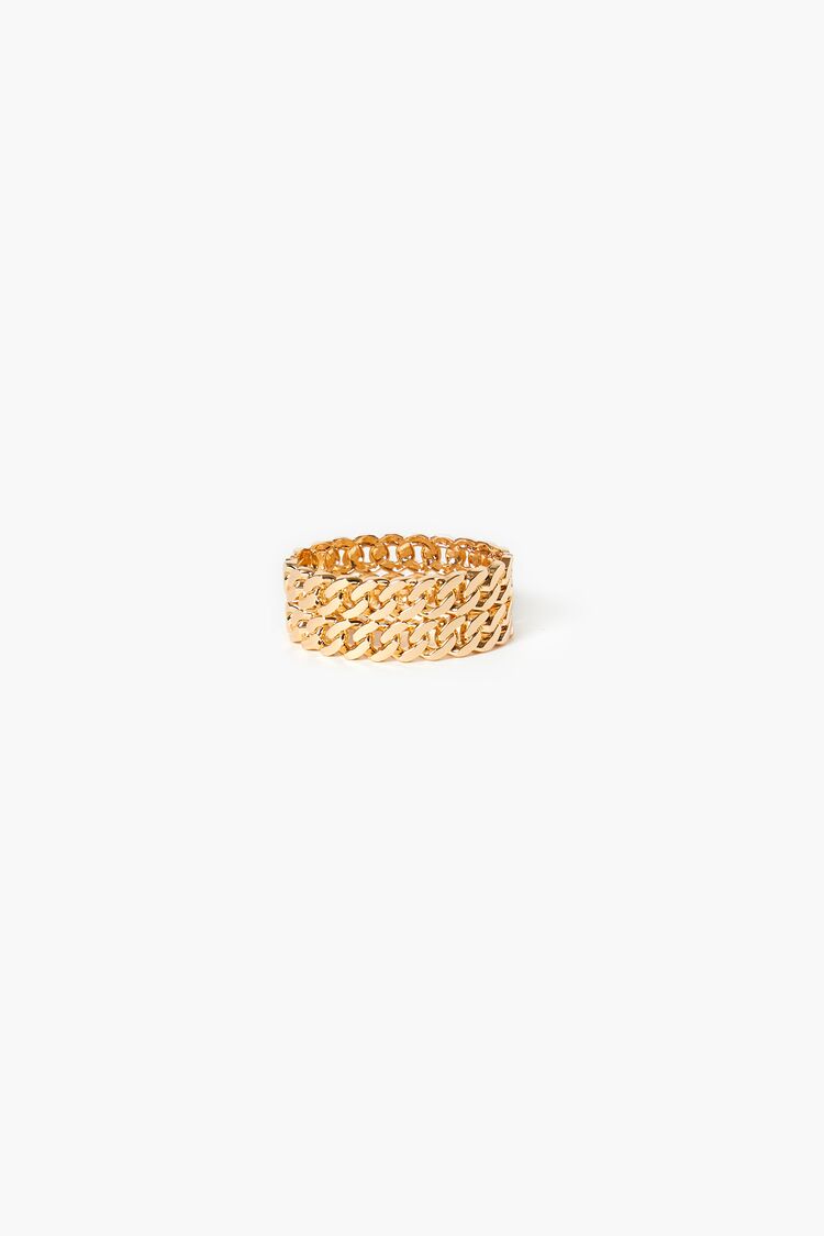 Forever 21 Women's Curb Chain Cuff Bracelet Gold