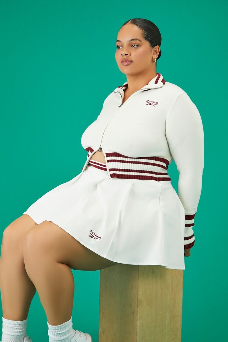Forever 21 Plus Women's Reebok Tennis Skirt White/Multi