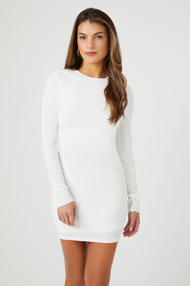 Forever 21 Women's Bodycon Cutout Mini Dress White
