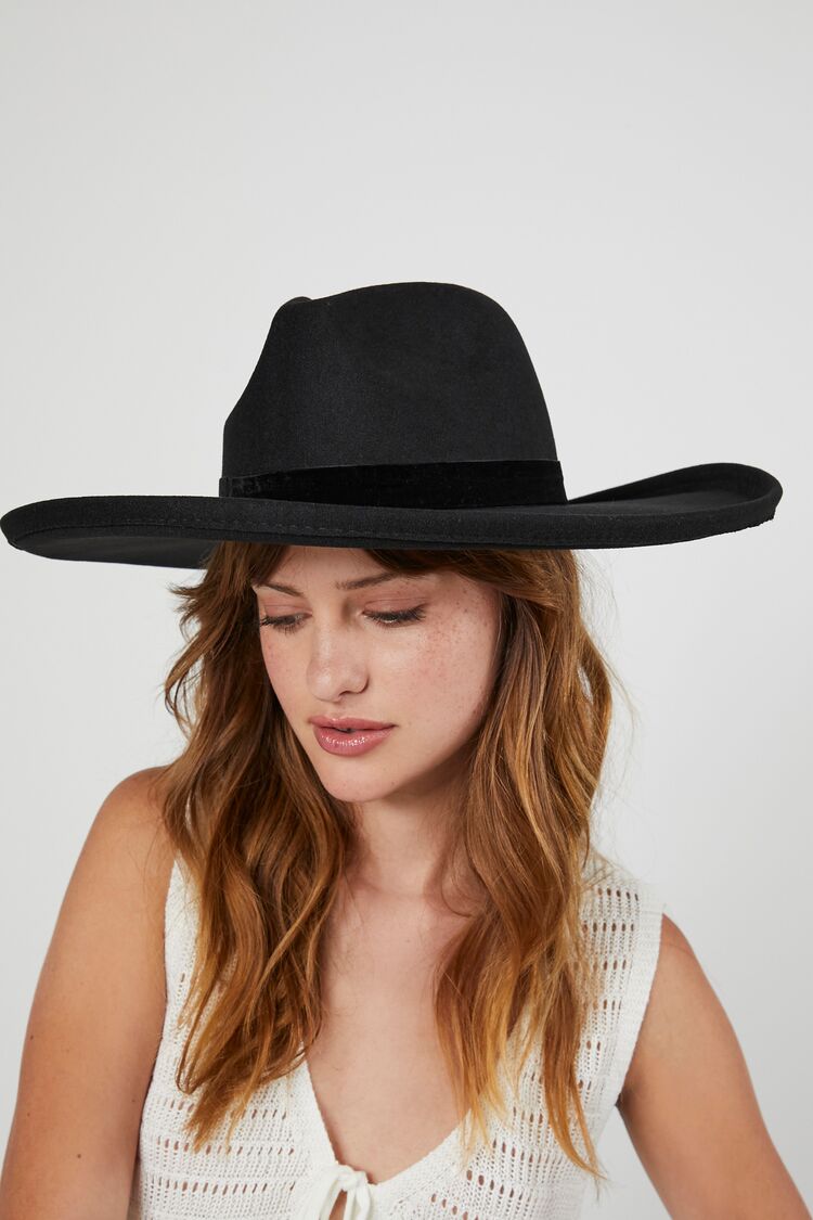 Forever 21 Women's Brushed Cowboy Hat Black/Black