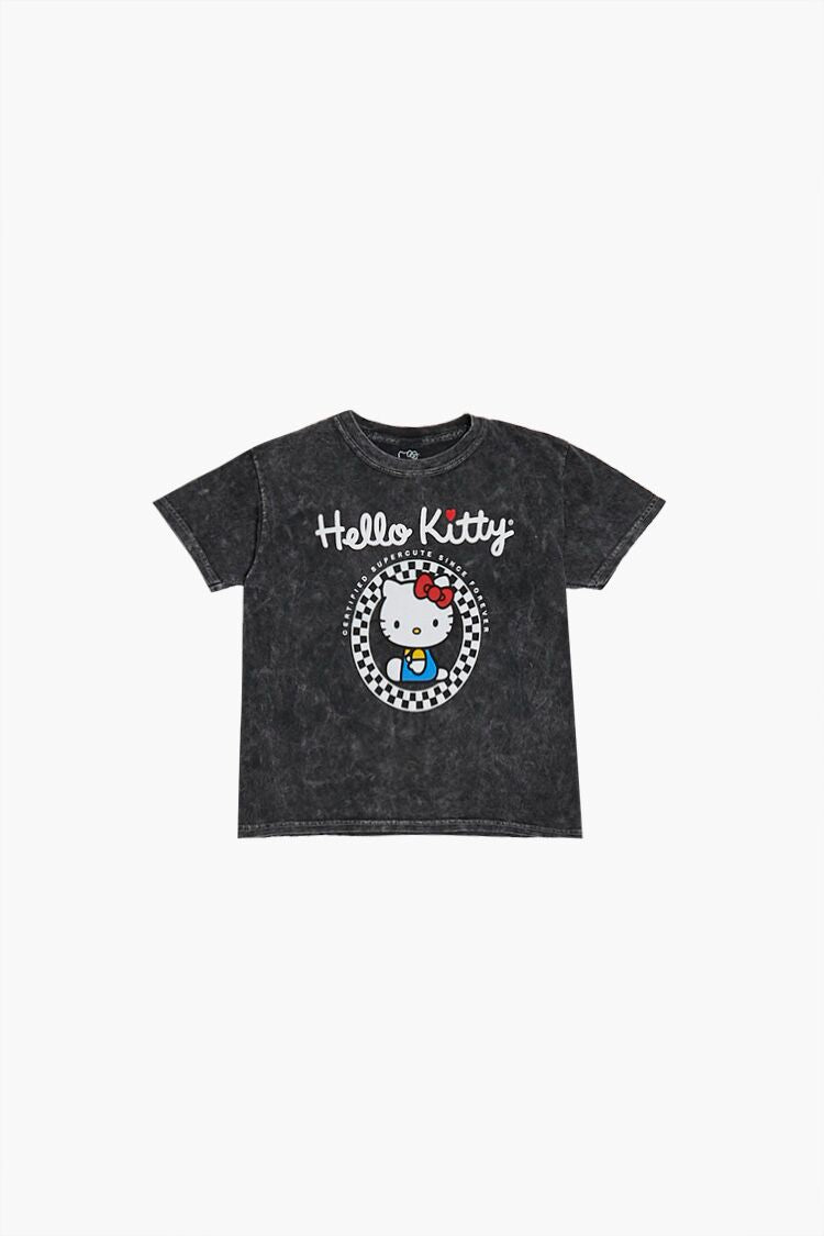 Forever 21 Girls Hello Kitty Graphic T-Shirt (Kids) Charcoal/Multi