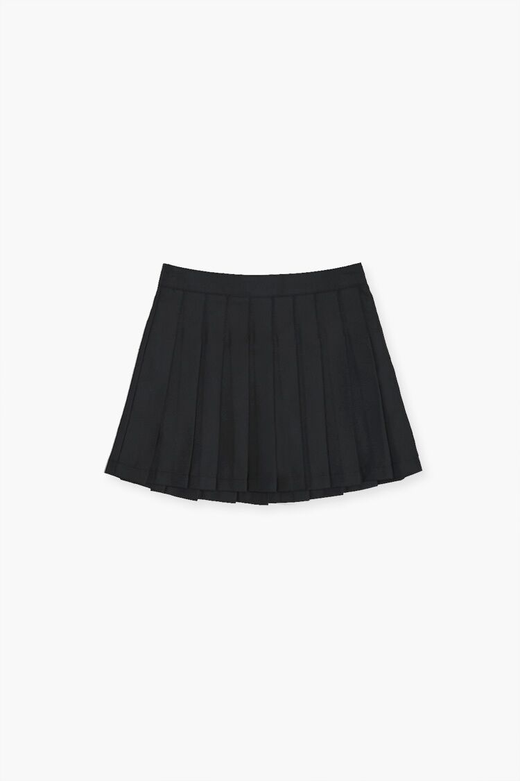 Forever 21 Girls Pleated A-Line Skirt (Kids) Black