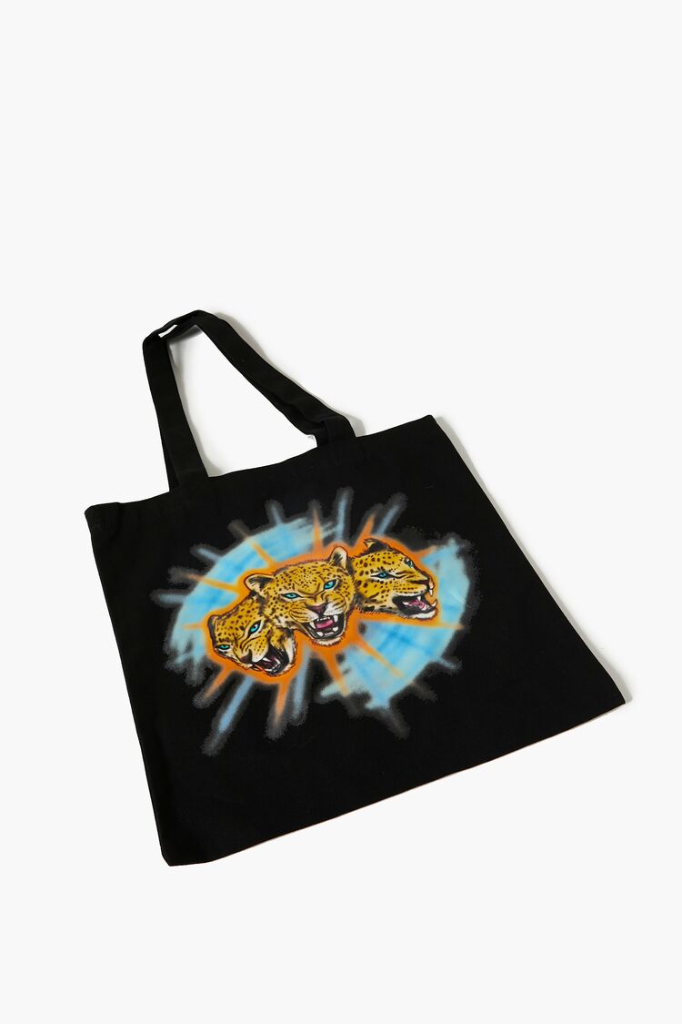Forever 21 Men's Leopard Graphic Tote Bag Black/Multi