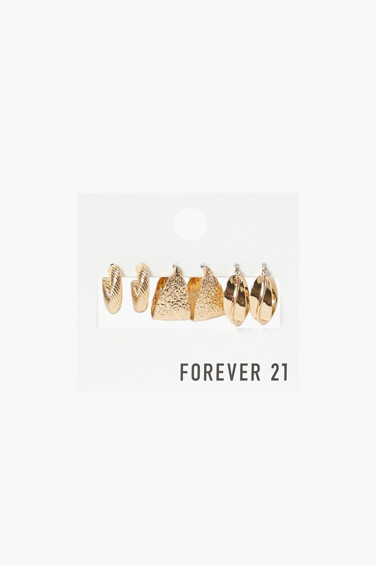 Forever 21 Women's Twisted Hoop Earring Set Gold