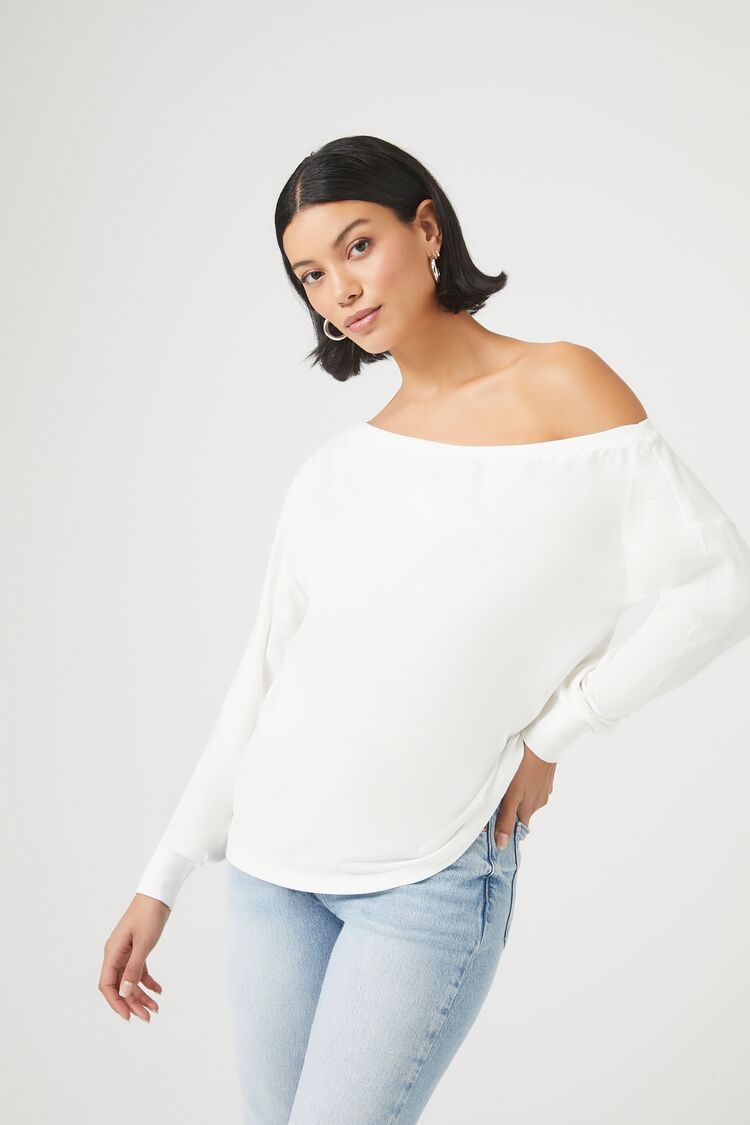 Forever 21 Women's Slouchy One-Shoulder Top White