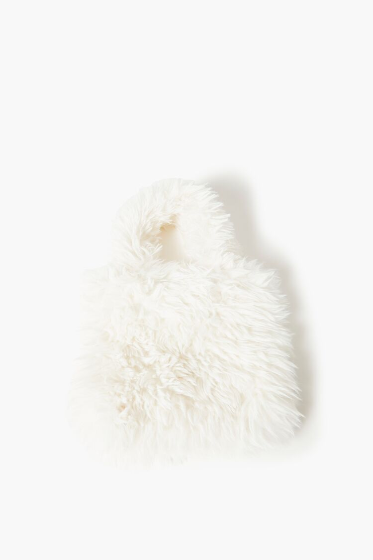 Forever 21 Women's Faux Fur Tote Bag White