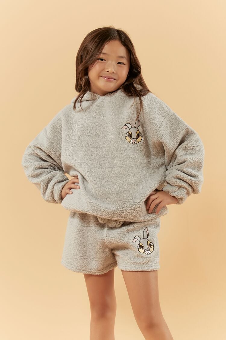 Forever 21 Girls Disney Thumper Shorts (Kids) Grey/Multi