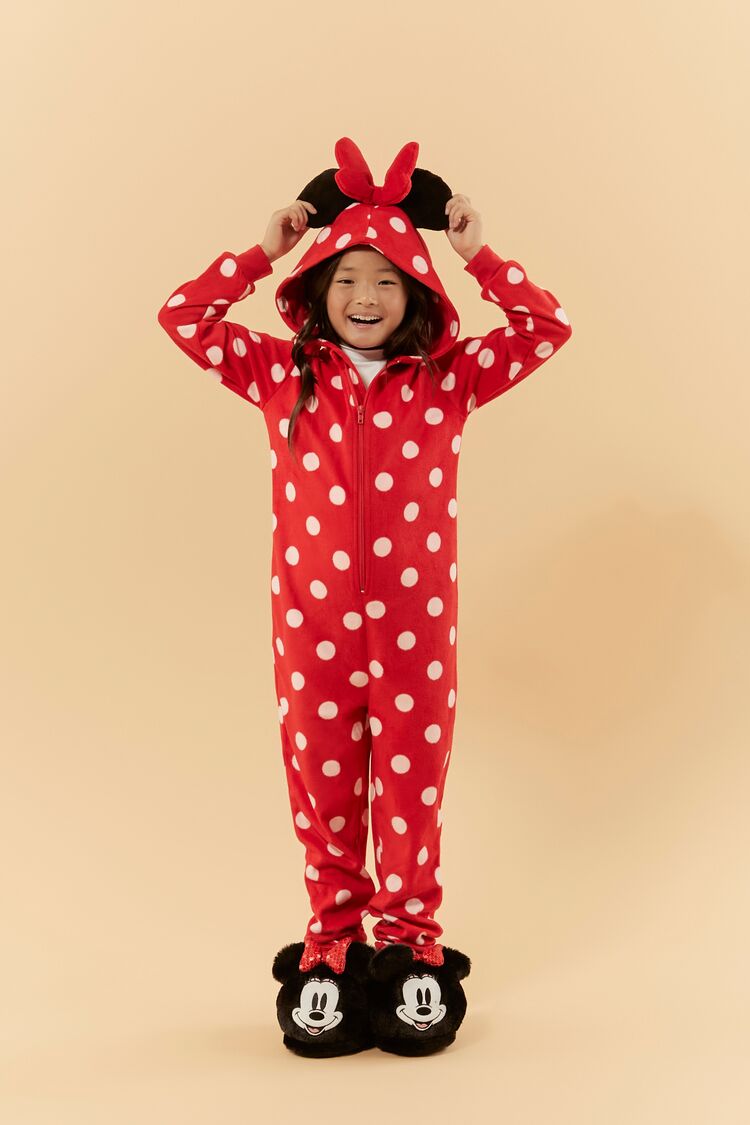 Forever 21 Girls Disney Minnie Mouse Pajama Jumpsuit (Kids) Red/Multi