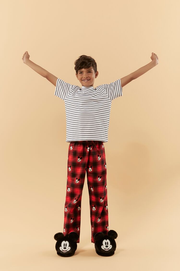 Forever 21 Kids Disney Mickey Mouse Pajama Pants (Girls + Boys) Red/Multi