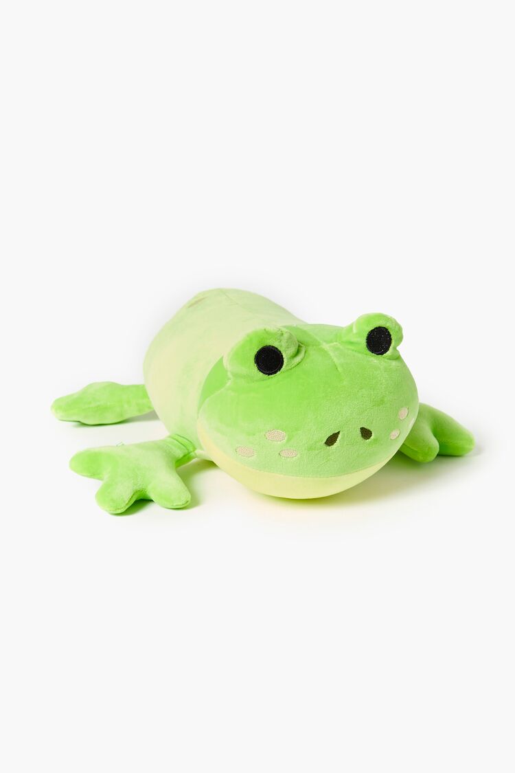 Forever 21 Women's Embroidered Frog Plushie Green