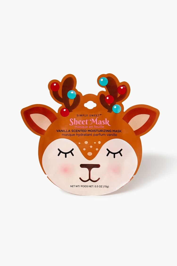 Forever 21 Women's Reindeer Moisturizing Sheet Mask Tan/Multi