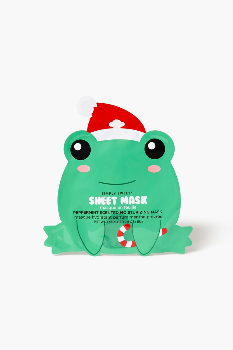 Forever 21 Women's Christmas Frog Sheet Mask Green/Multi