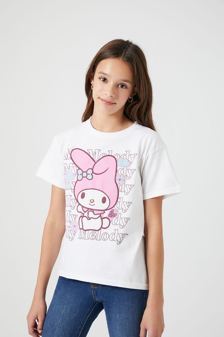 Forever 21 Girls My Melody Graphic T-Shirt (Kids) White/Multi