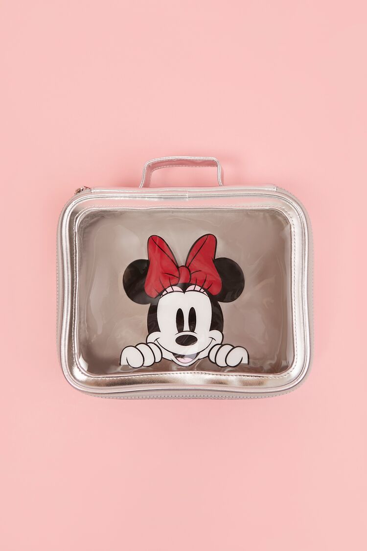Forever 21 Women's Disney Minnie Mouse Makeup Bag Silver/Multi