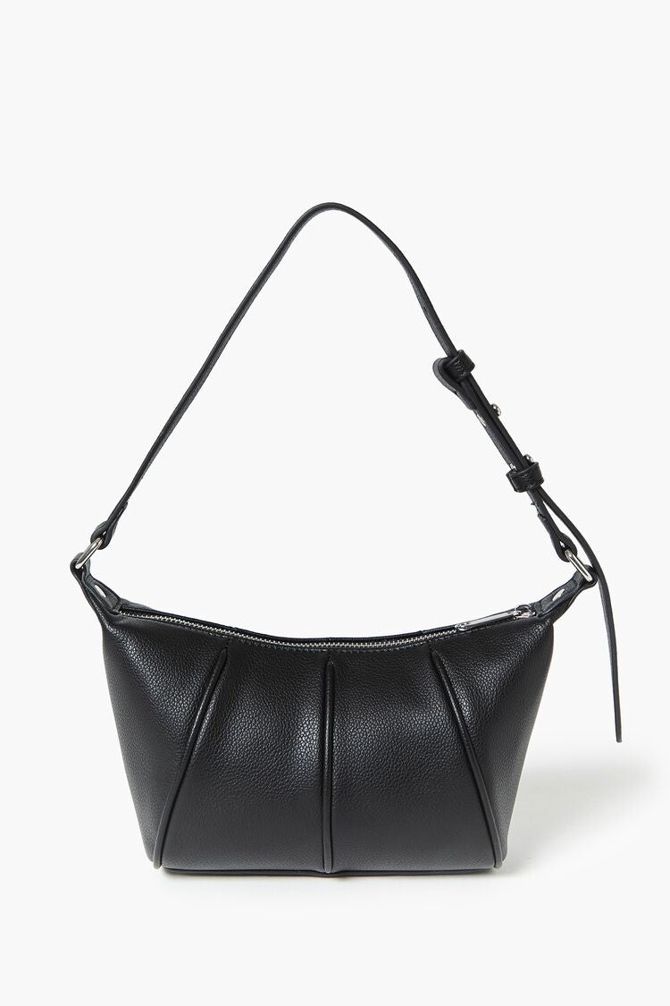 Forever 21 Women's Faux Leather/Pleather Shoulder Bag Black
