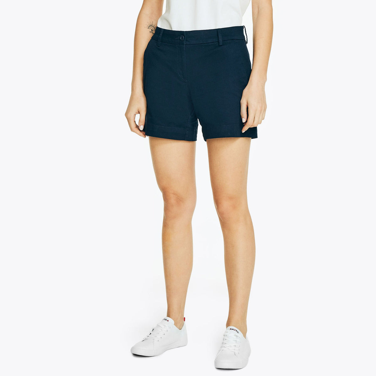 Nautica Women's 6" Stretch-Twill Short Stellar Blue Heather