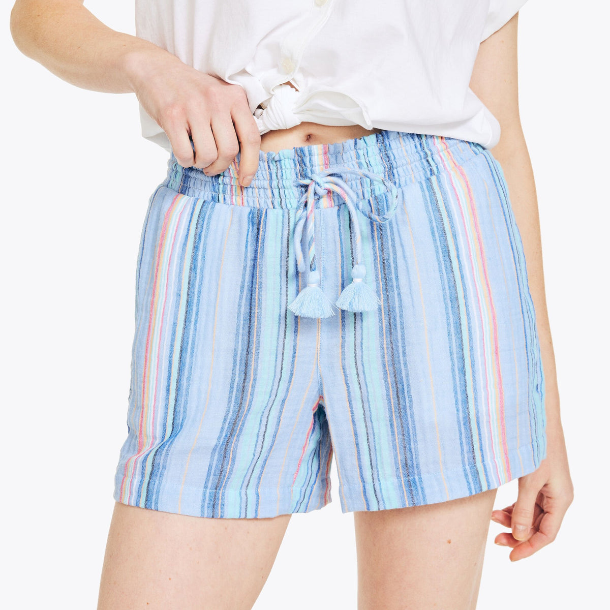 Nautica Women's 4.5" Striped Pull-On Short Aquabreeze