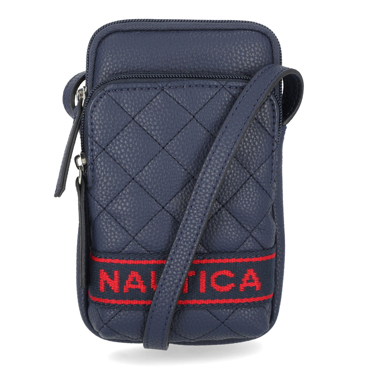 Nautica Women's Quilted Phone Crossbody Bag Workshirt Blue