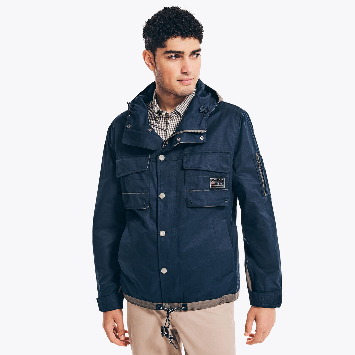 Nautica Men's Utility Hooded Jacket Navy