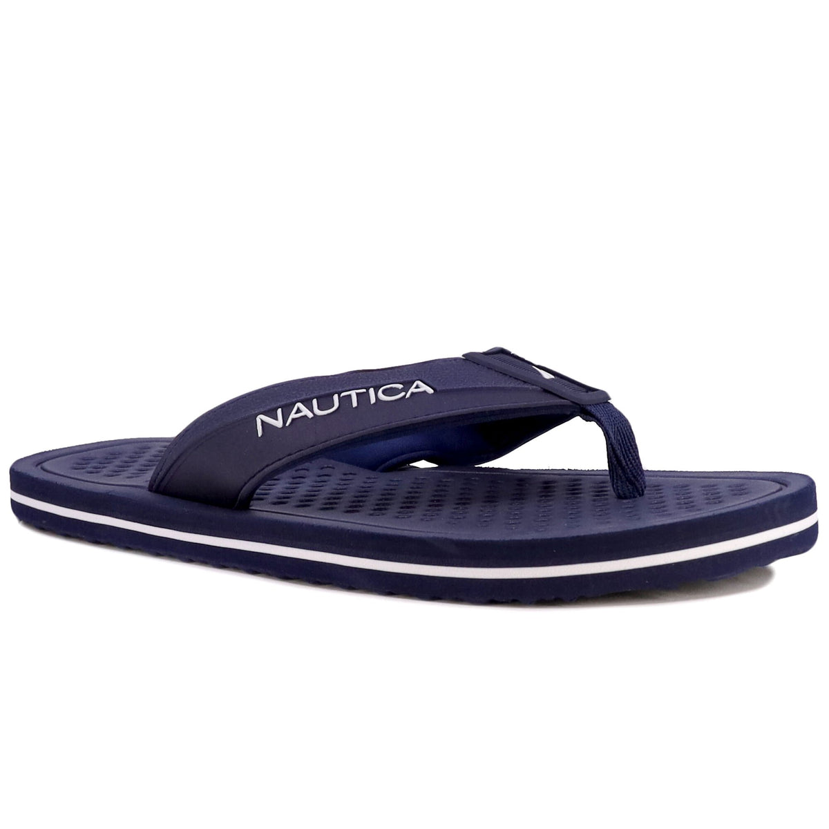 Nautica Men's Logo Thong Sandal Ice Blue