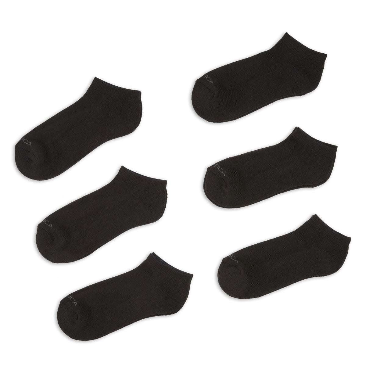 Nautica Men's 6 Pack Athletic Core Sock True Black