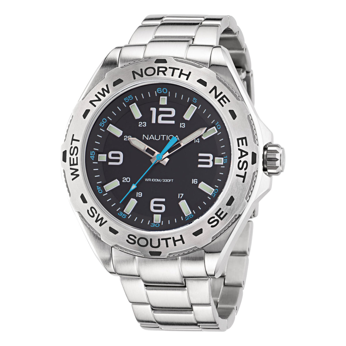 Nautica Men's Clearwater Beach Recycled Stainless Steel 3-Hand Watch Multi