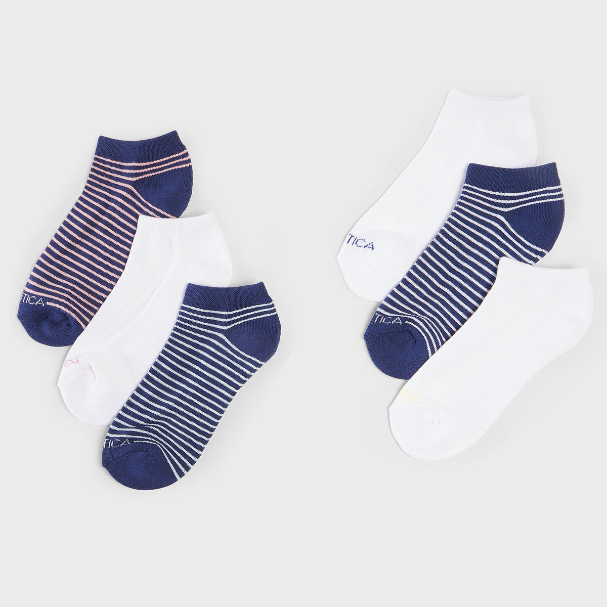 Nautica Women's Stripe Low Cut Socks Multi