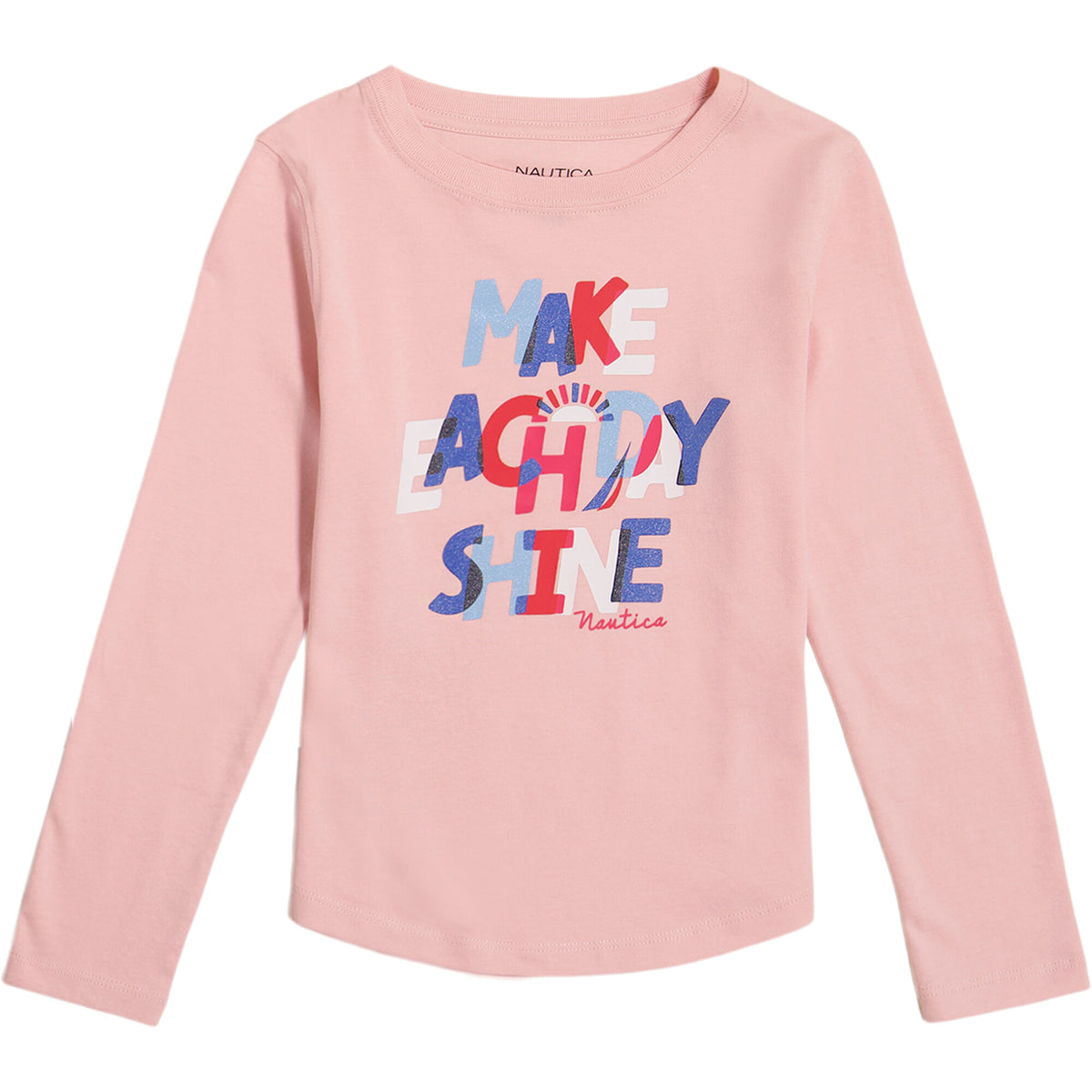 Nautica Toddler Girls' Graphic Long-Sleeve T-Shirt (2T-4T) Tomato